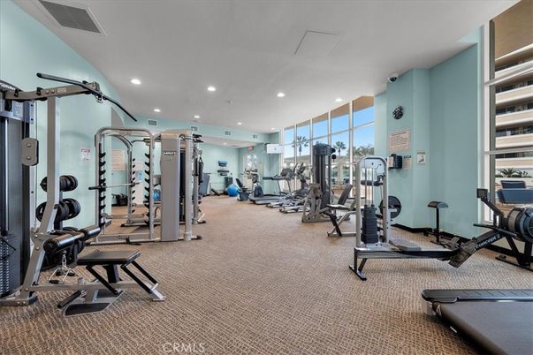 Fitness Equipment, Gym, Interior, Recessed Lighting