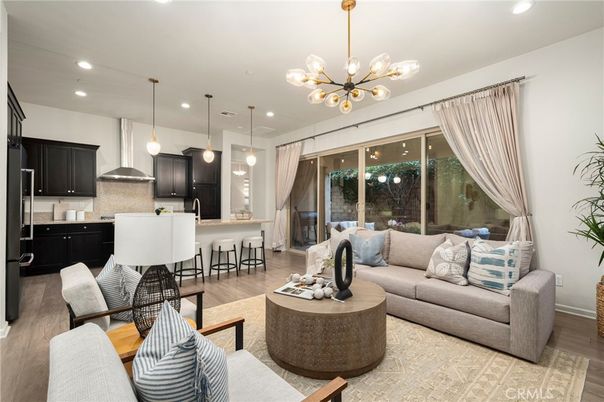 Interior, Kitchen, Living room, Pendant Lights, Recessed Lighting, Wood Texture Flooring