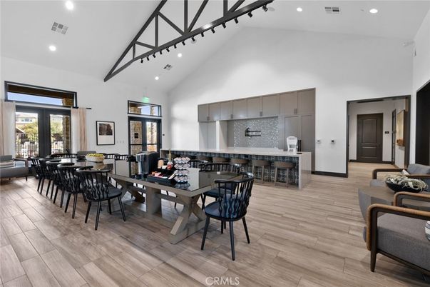 Dining room, Interior, Kitchen, Recessed Lighting, Wood Texture Flooring