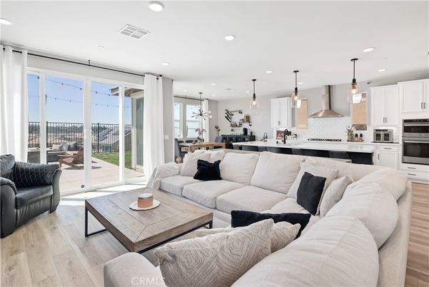 Interior, Kitchen, Living room, Pendant Lights, Recessed Lighting, Stainless Steel Appliances, Wood Texture Flooring