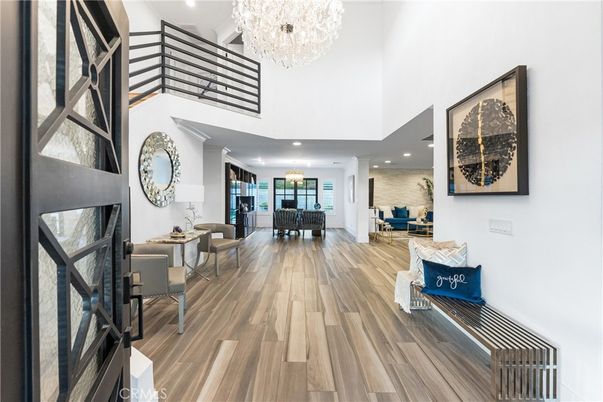 Chandelier, Interior, Living room, Recessed Lighting, Wood Texture Flooring