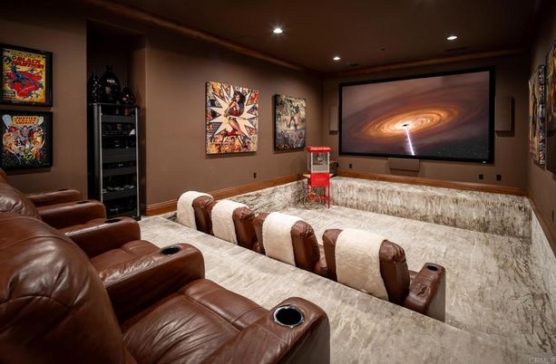 Home Theatre Room, Interior, Projection Screen, Recessed Lighting, Theatre Room