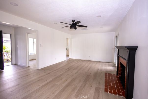 Empty room, Fireplace, Interior, Wood Texture Flooring