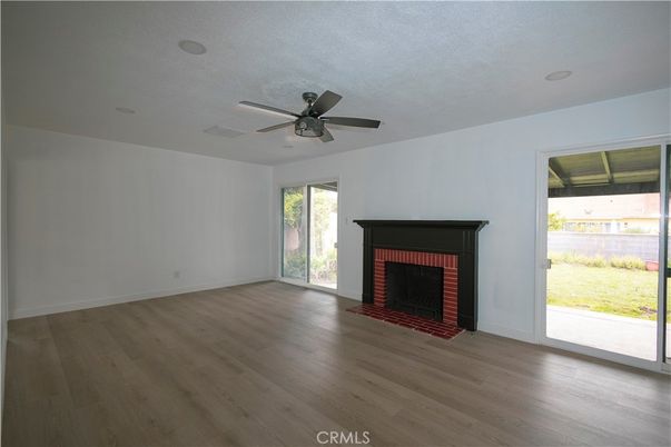 Empty room, Fireplace, Interior, Wood Texture Flooring