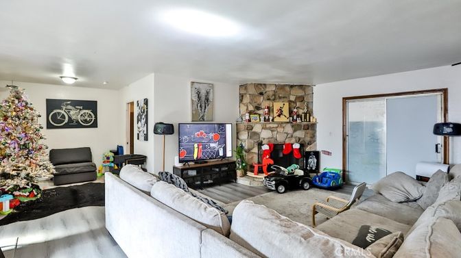 Interior, Living room, Stone Walls, Wood Texture Flooring