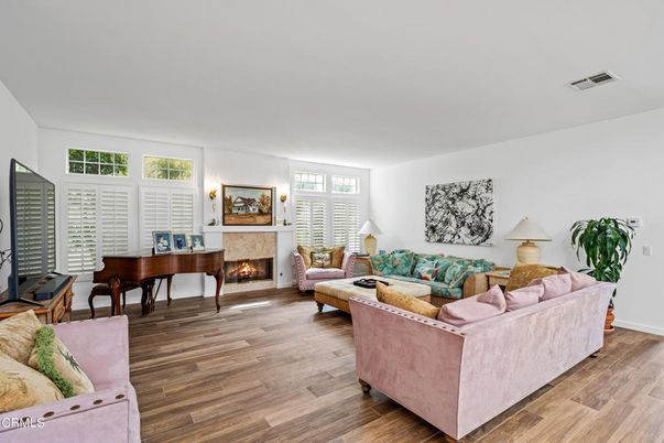 Fireplace, Interior, Living room, Piano, Wood Texture Flooring