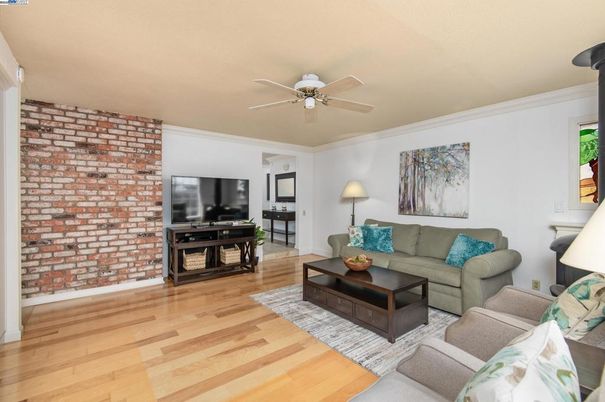 Interior, Living room, Stone Walls, Wood Texture Flooring