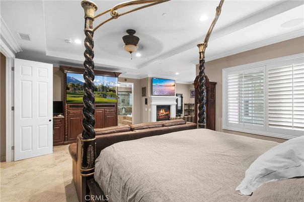 Bedroom, Fireplace, Interior, Recessed Lighting