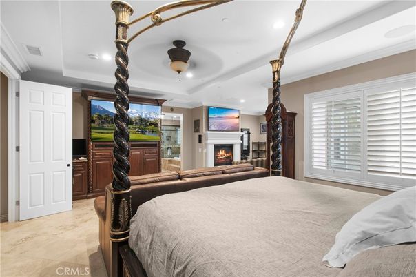Bedroom, Fireplace, Interior, Recessed Lighting