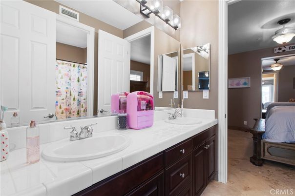 Bathroom, Dual Sink Vanities, Interior, Tile Countertops