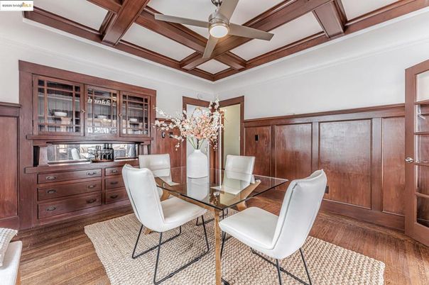 Dining room, Interior, Wooden Beams, Wood Texture Flooring
