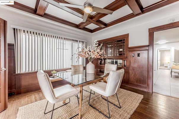 Dining room, Interior, Wooden Beams, Wood Texture Flooring