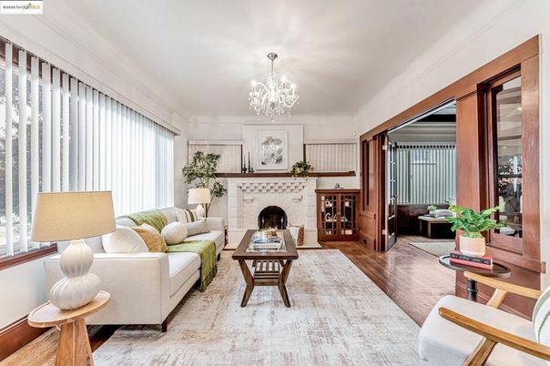 Chandelier, Fireplace, Interior, Living room, Wood Texture Flooring