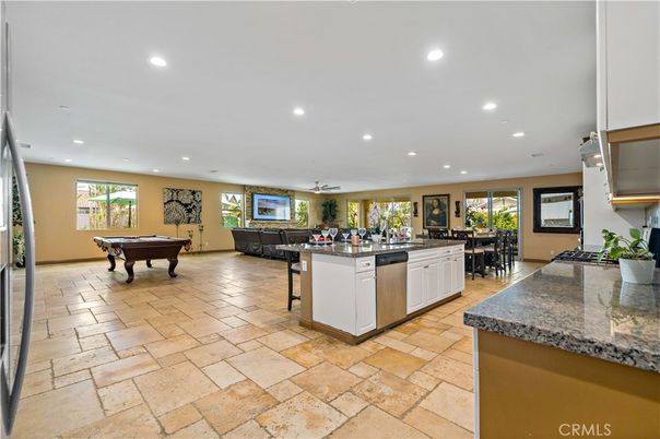 Billiard Table, Dining room, Game Room, Interior, Kitchen, Recessed Lighting