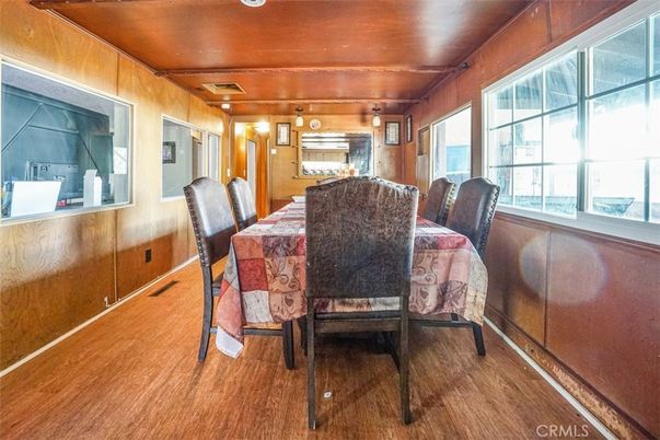 Dining room, Interior, Wood Texture Flooring, Wooden Walls