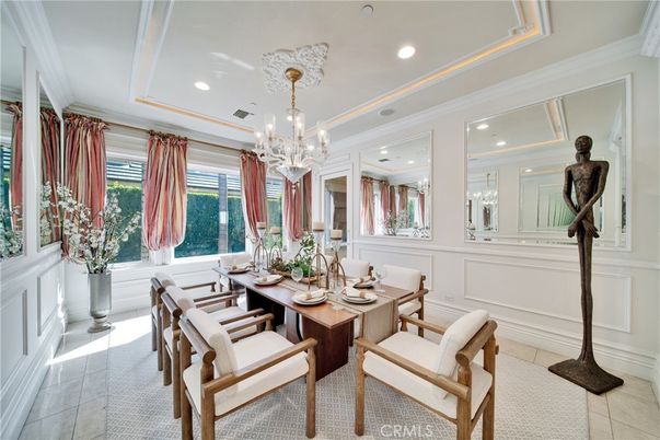 Chandelier, Dining room, Interior, Recessed Lighting