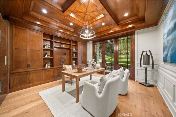 Home Office, Interior, Recessed Lighting, Wooden Beams, Wooden Ceilings, Wood Texture Flooring, Wooden Walls