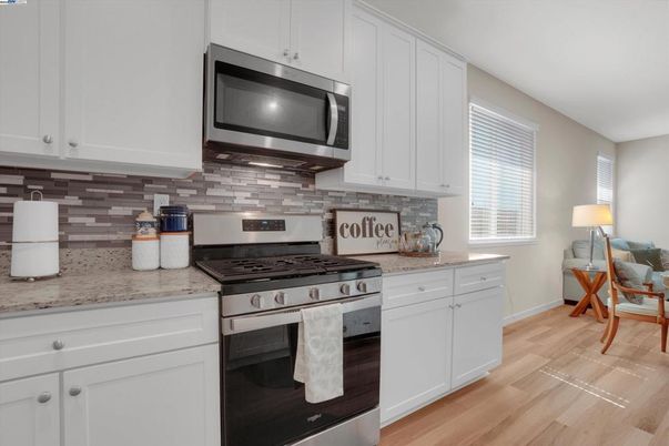 Interior, Kitchen, Stainless Steel Appliances, Wood Texture Flooring