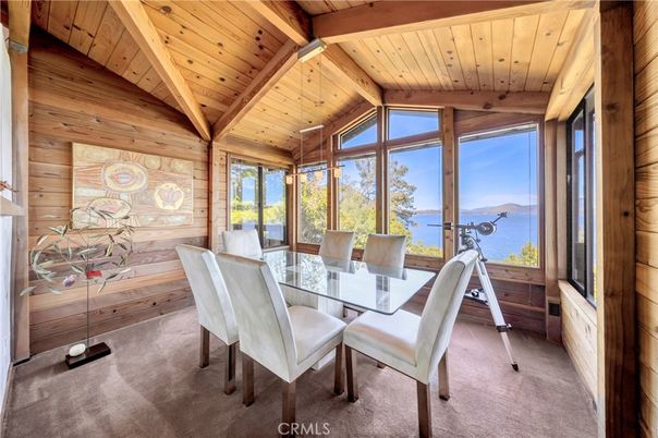 Dining room, Interior, Water, Wooden Beams, Wooden Ceilings, Wooden Walls