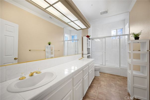 Bathroom, Dual Sink Vanities, Glass Shower, Interior, Tile Countertops