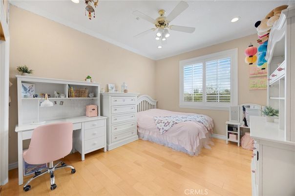 Bedroom, Home Office, Interior, Recessed Lighting, Wood Texture Flooring