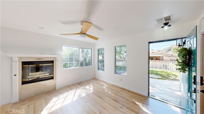 Empty room, Fireplace, Interior, Wood Texture Flooring