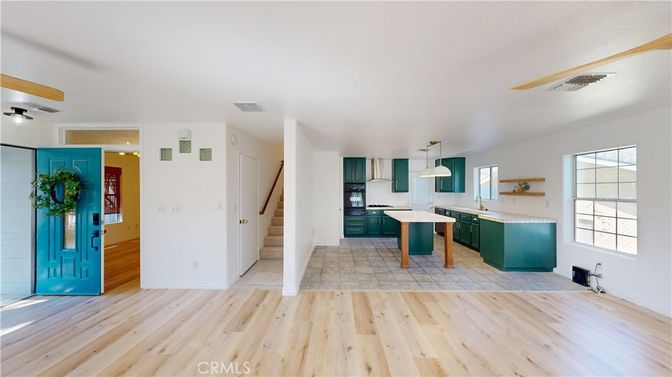 Interior, Kitchen, Pendant Lights, Wood Texture Flooring
