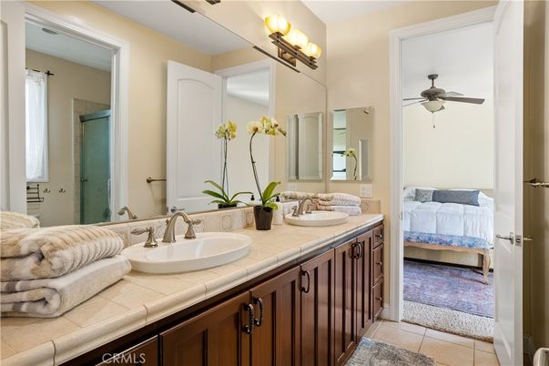 Bathroom, Bedroom, Dual Sink Vanities, Interior, Tile Countertops