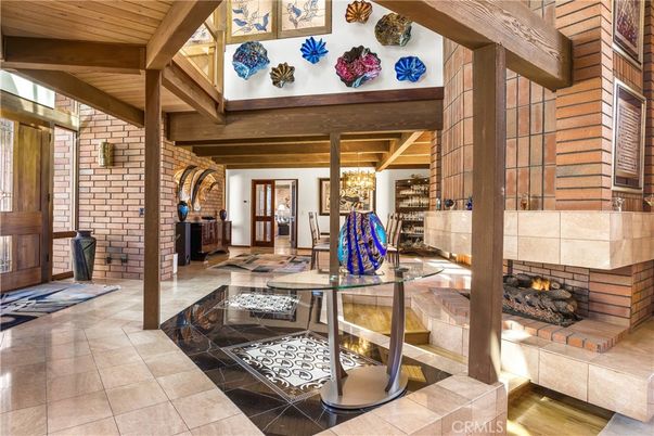 Dining room, Fireplace, Interior, Stone Walls, Wooden Beams, Wooden Ceilings