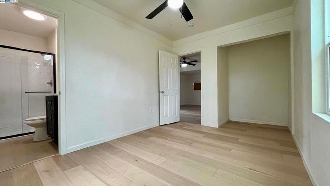 Bathroom, Empty room, Interior, Recessed Lighting, Wood Texture Flooring