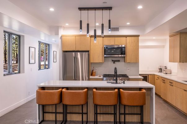 Interior, Kitchen, Pendant Lights, Recessed Lighting, Stainless Steel Appliances