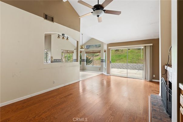 Empty room, Fireplace, Interior, Wood Texture Flooring