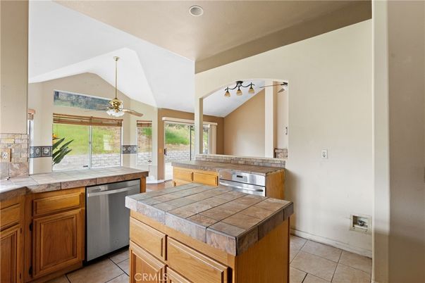 Interior, Kitchen, Recessed Lighting, Tile Countertops