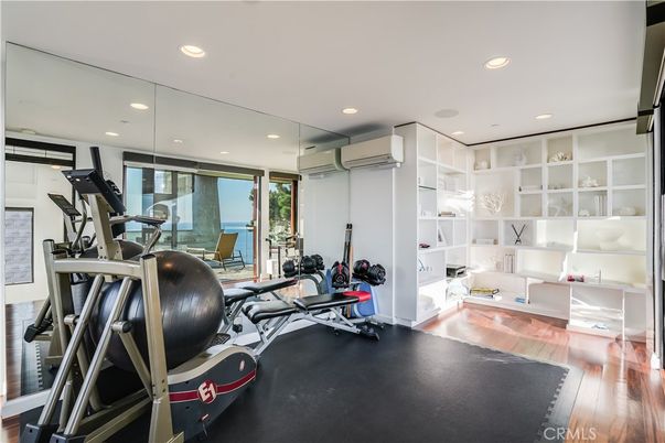 Fitness Equipment, Interior, Recessed Lighting, Water, Wood Texture Flooring