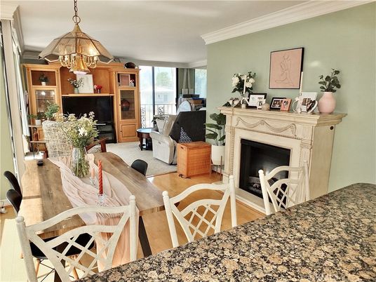 Chandelier, Dining room, Fireplace, Interior, Living room, Wood Texture Flooring