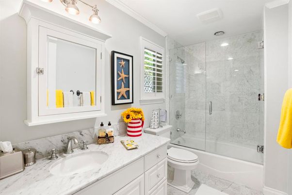 Bathroom, Glass Shower, Interior, Marble, Marble Walls, Recessed Lighting