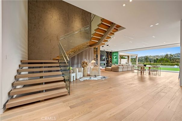 Dining room, Interior, Living room, Recessed Lighting, Wood Texture Flooring