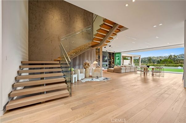Dining room, Interior, Living room, Recessed Lighting, Wood Texture Flooring