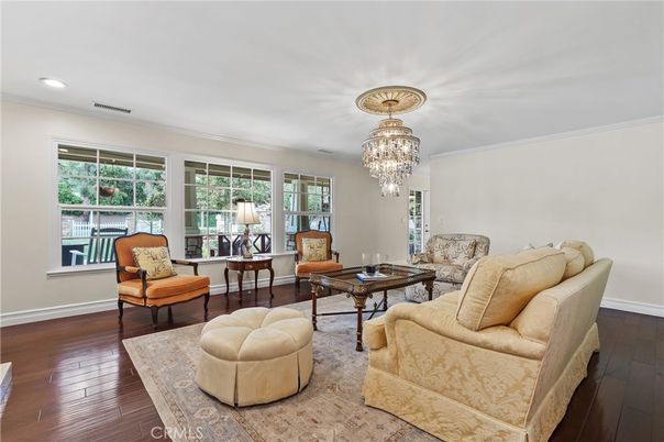 Chandelier, Interior, Living room, Recessed Lighting, Wood Texture Flooring