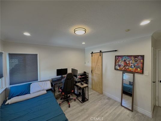 Bedroom, Home Office, Interior, Recessed Lighting, Wood Texture Flooring