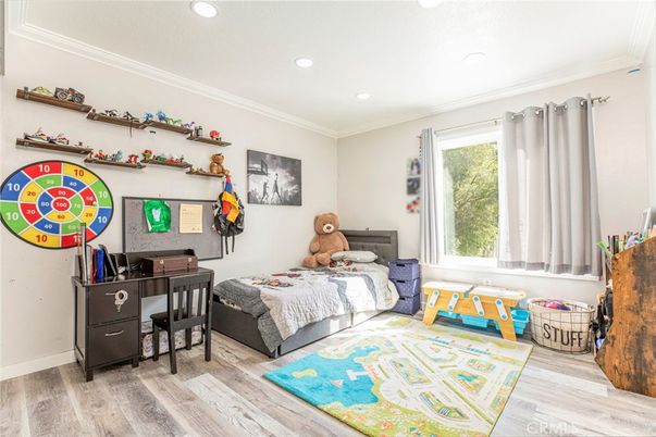Bedroom, Home Office, Interior, Recessed Lighting, Wood Texture Flooring
