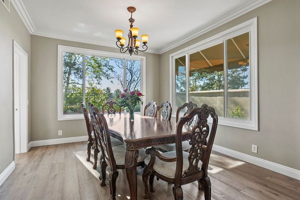 Chandelier, Dining room, Interior, Wood Texture Flooring