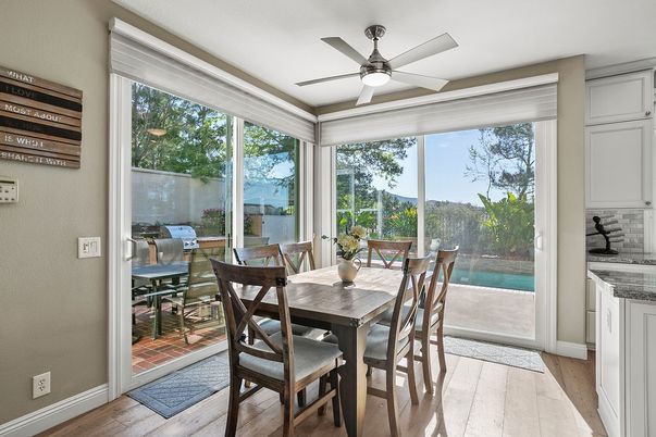 Dining room, Interior, Sun Room, Wood Texture Flooring