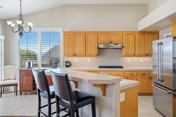 Chandelier, Interior, Kitchen, Stainless Steel Appliances