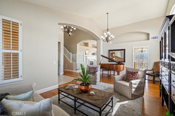 Chandelier, Interior, Living room, Piano, Wood Texture Flooring