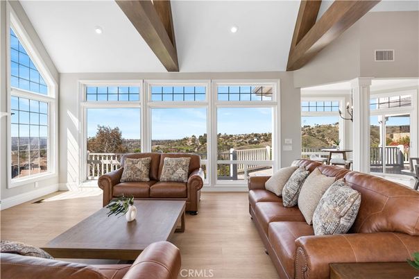 Interior, Living room, Recessed Lighting, Water, Wooden Beams, Wood Texture Flooring
