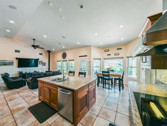 Dining room, Interior, Kitchen, Living room, Recessed Lighting