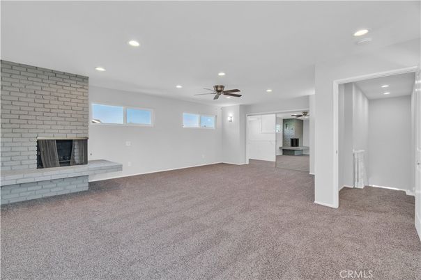 Empty room, Fireplace, Interior, Recessed Lighting