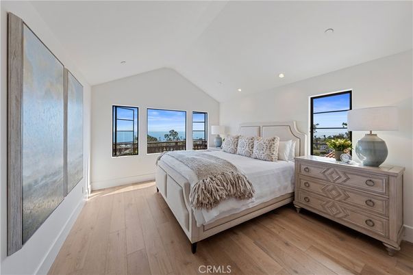 Bedroom, Interior, Recessed Lighting, Water, Wood Texture Flooring