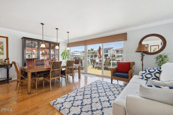 Dining room, Interior, Living room, Pendant Lights, Wood Texture Flooring